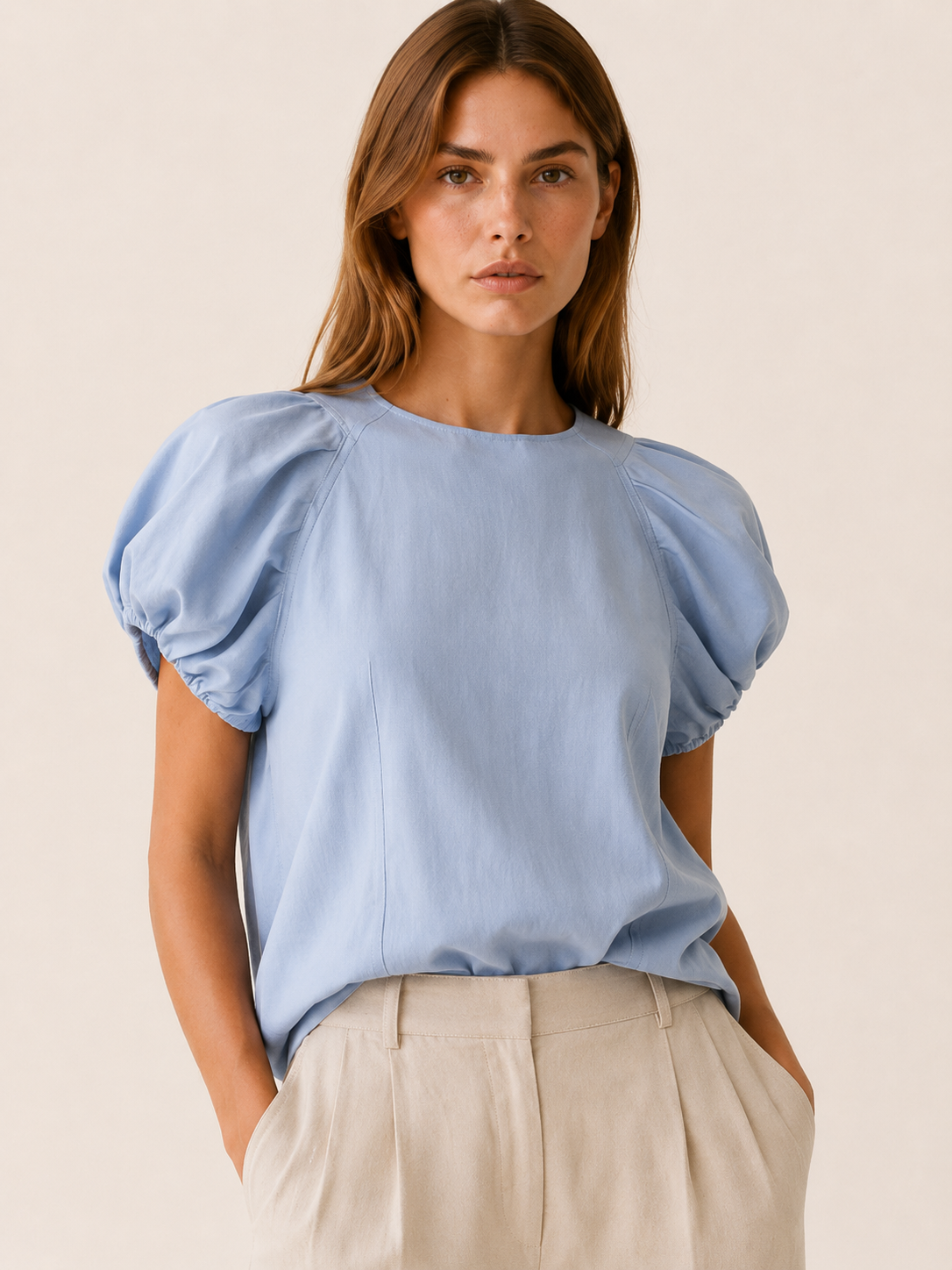 Amelia | Women's Puff Sleeve Loose Fit T-Shirt
