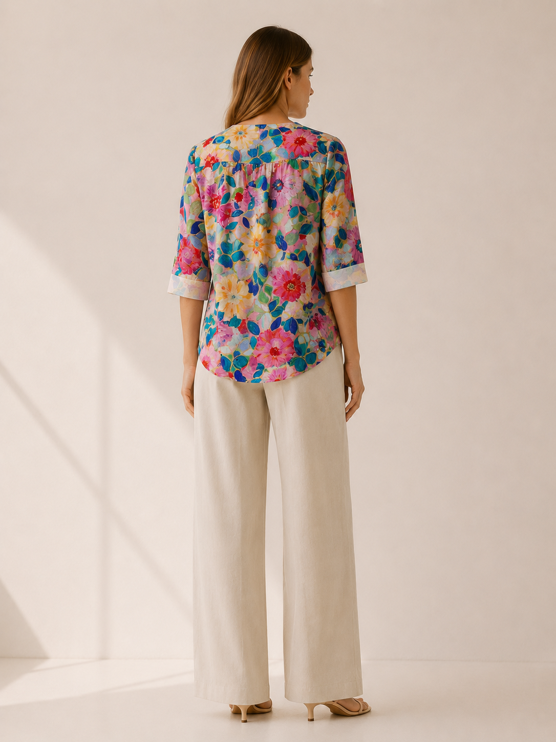 Clara | Women's Floral Printed Button Front Blouse