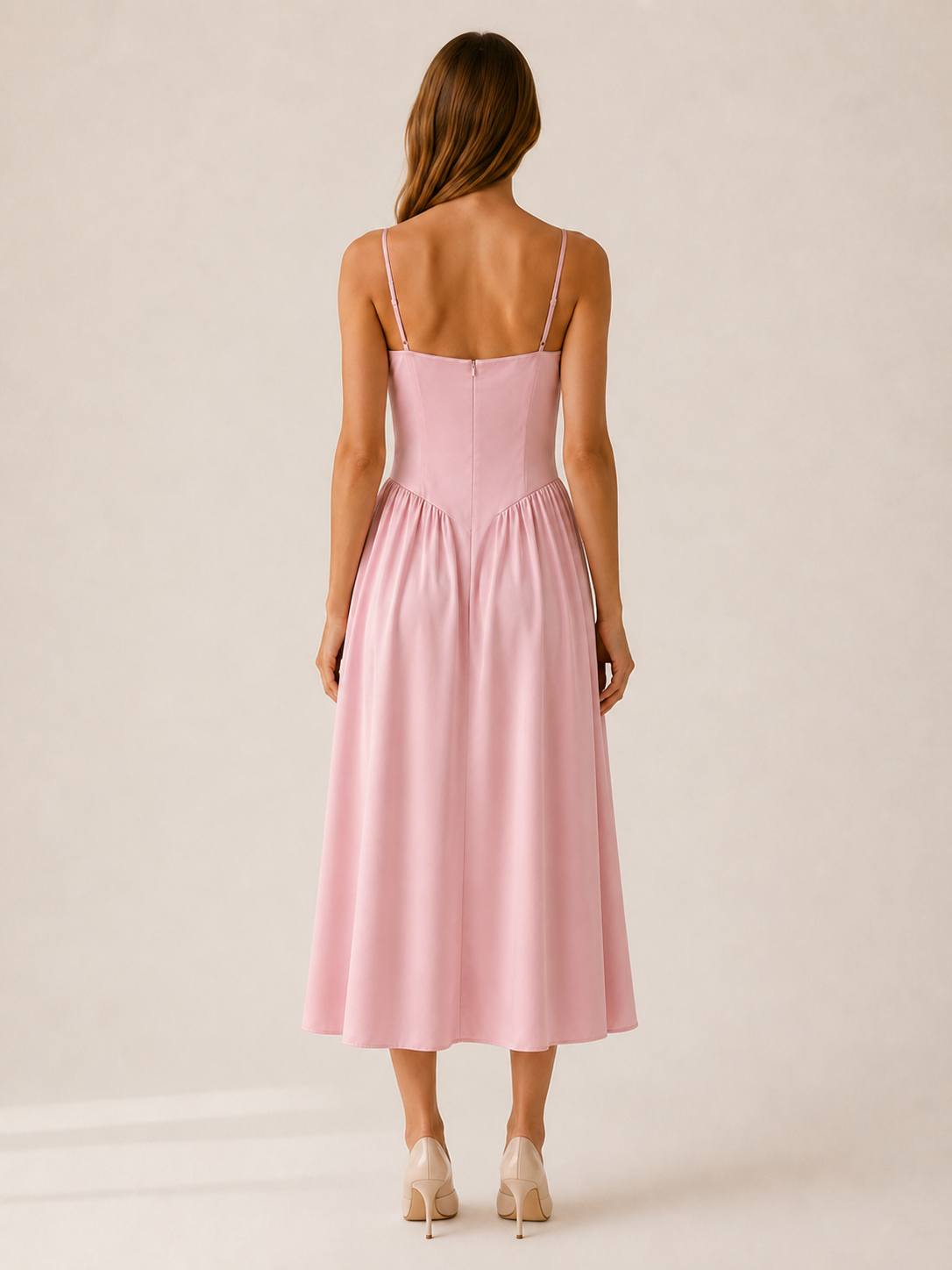 Amelia | Midi Dress with Corset Bodice and A-Line Skirt