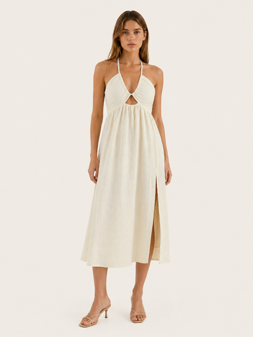 Sienna | Cut Out Midi Dress with Open Back