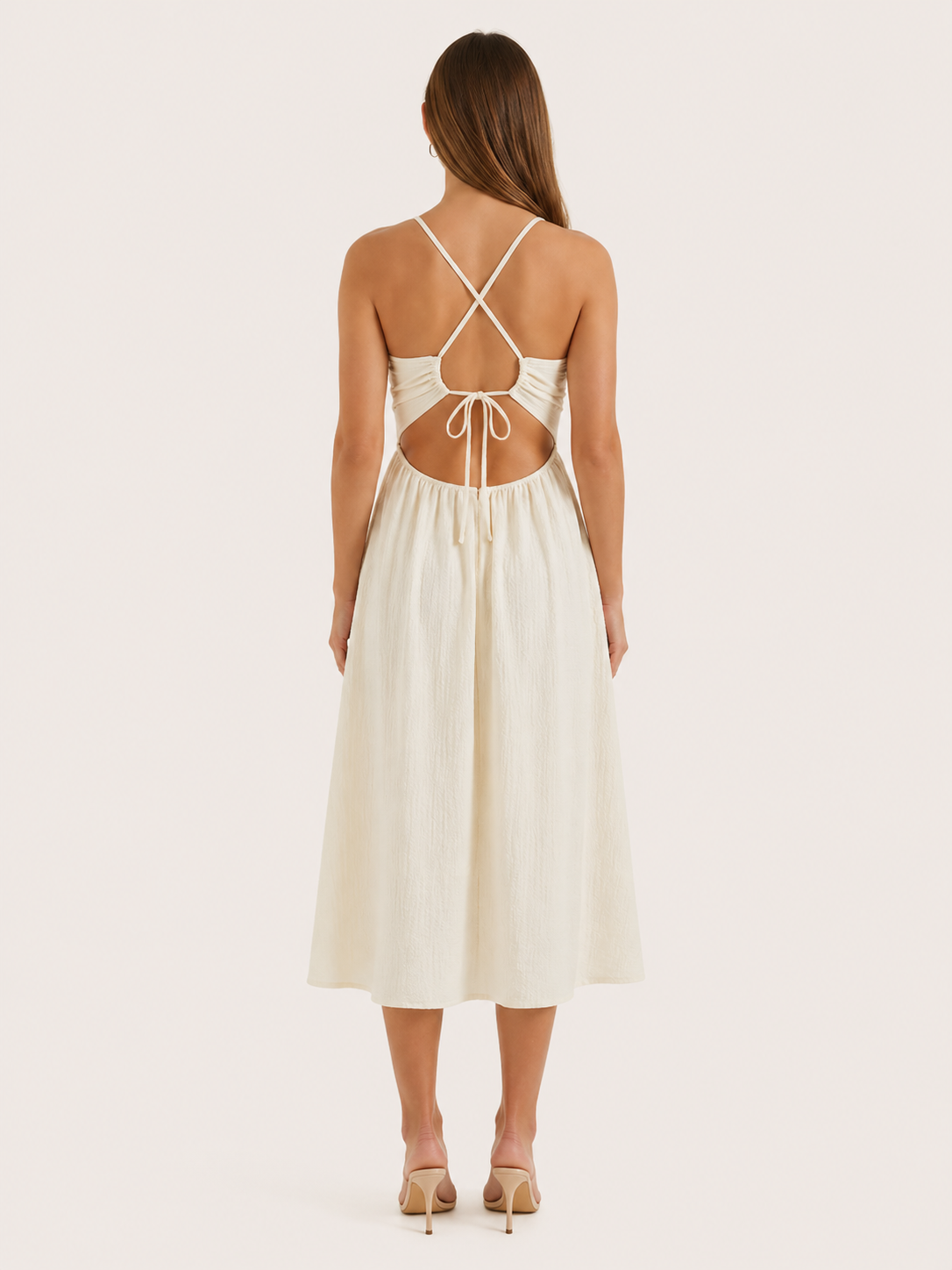 Sienna | Cut Out Midi Dress with Open Back