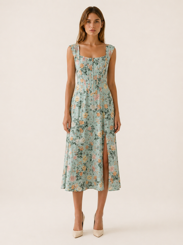 Rosalie | Midi Sundress with Bustier Bodice