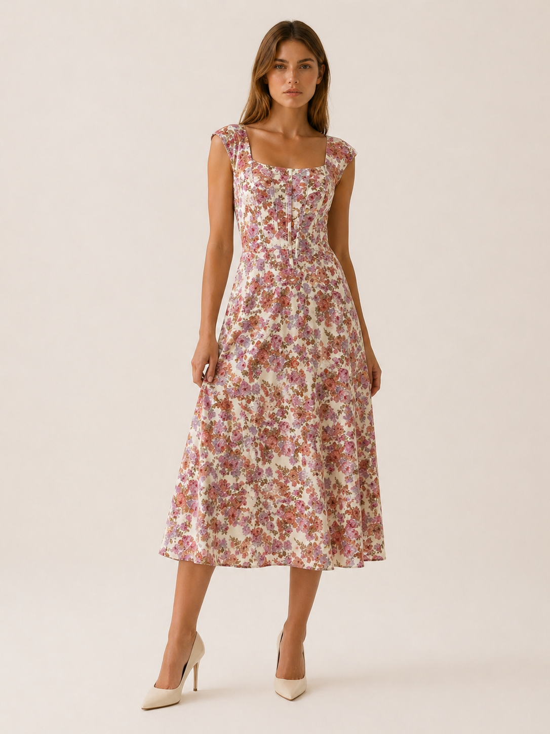 Rosalie | Midi Sundress with Bustier Bodice