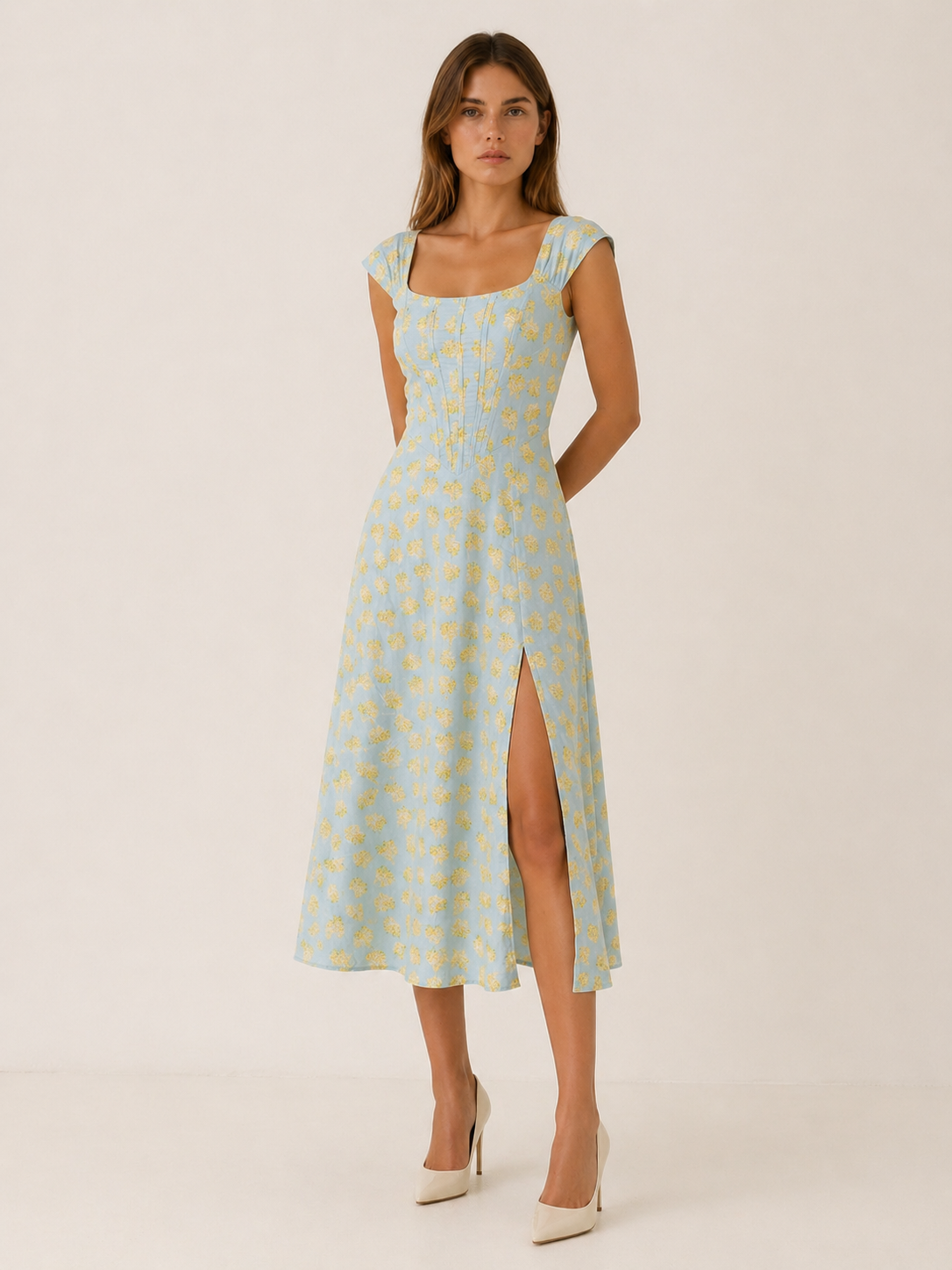 Rosalie | Midi Sundress with Bustier Bodice