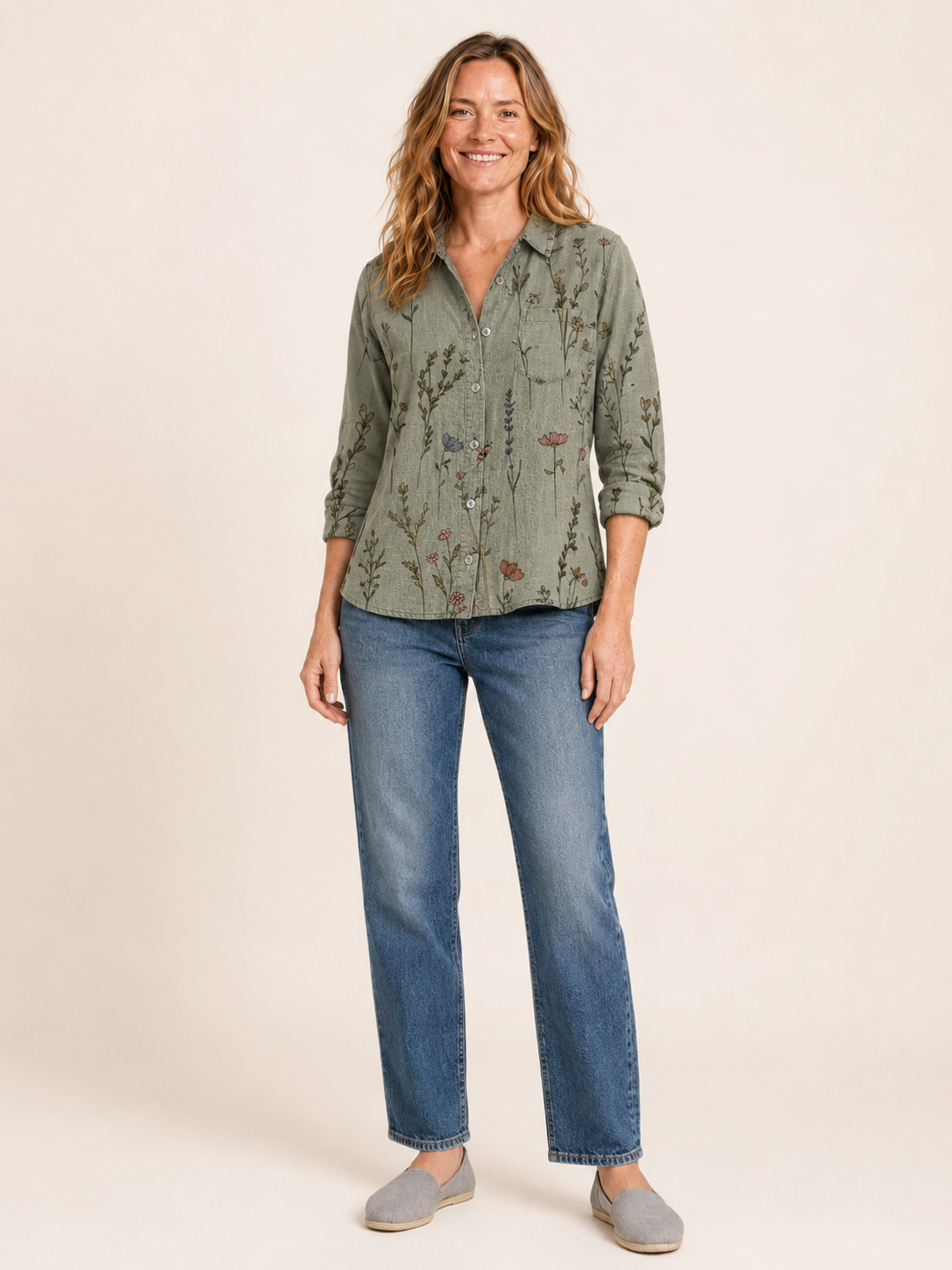 Agnes | Women's Bandana Print Button Front Shirt