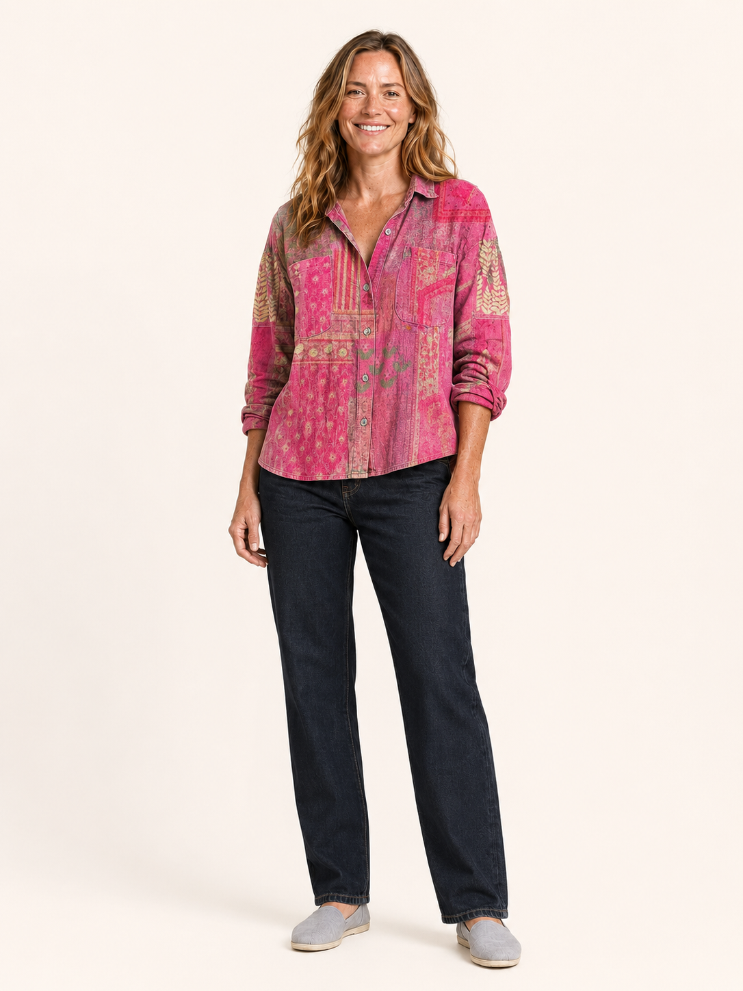 Agnes | Women's Bandana Print Button Front Shirt