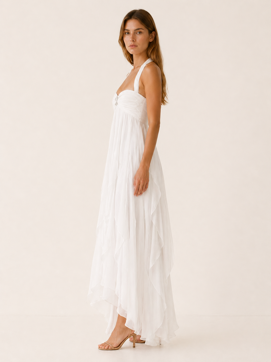 Alessia | Chiffon Maxi Dress with Open Back