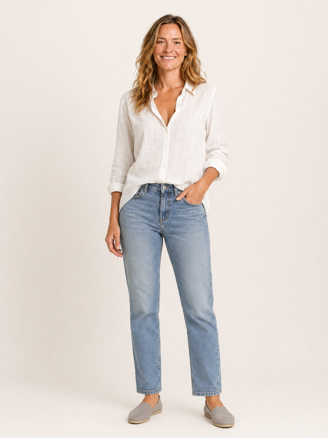 Alice | Women's Linen Blend Long Sleeve Shirt