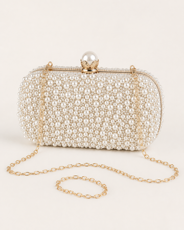 Althea | Women's Pearl Kiss Lock Evening Clutch Bag