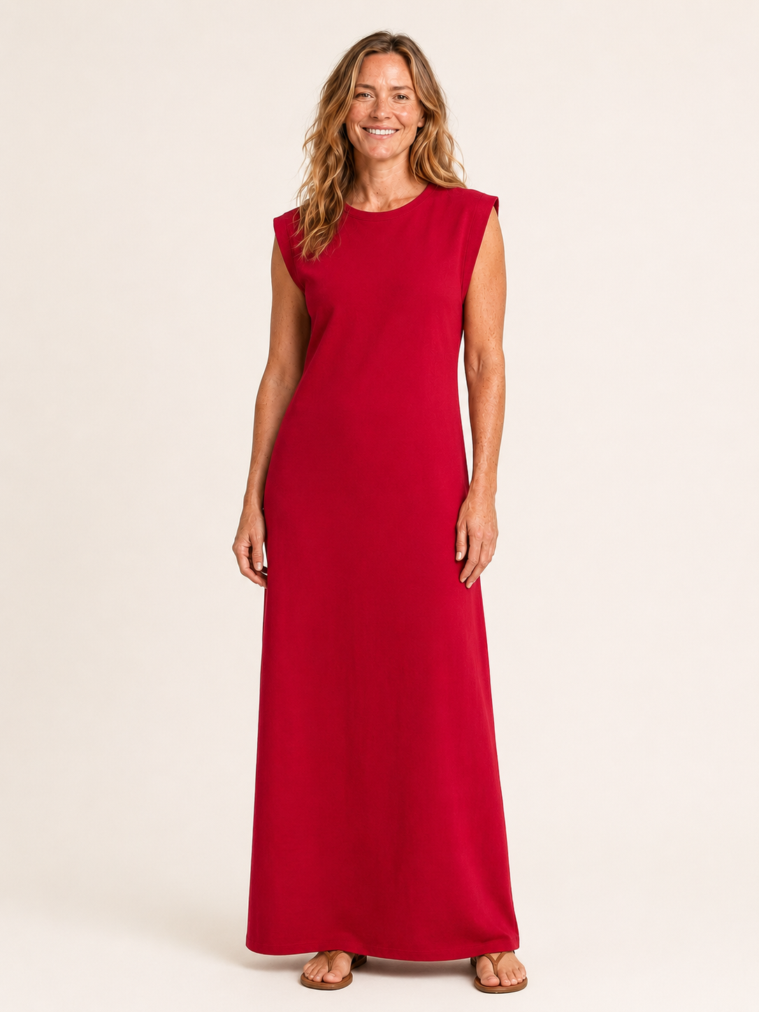 Alvara | Women's Sleeveless Round Neck Summer Maxi Dress