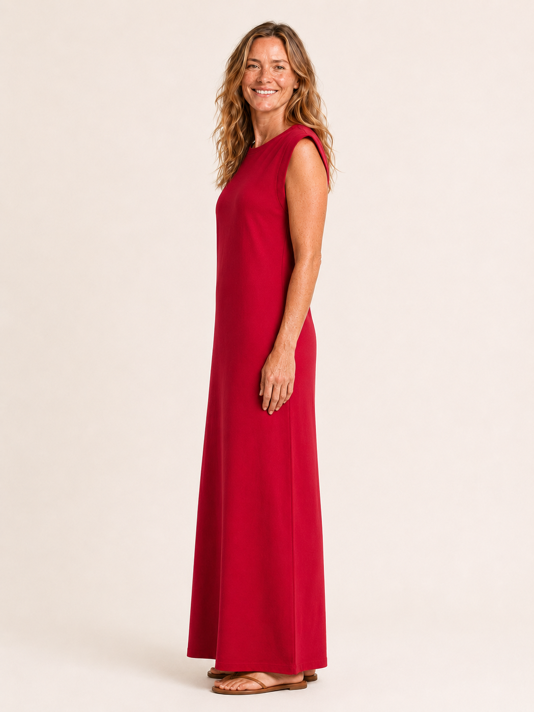 Alvara | Women's Sleeveless Round Neck Summer Maxi Dress