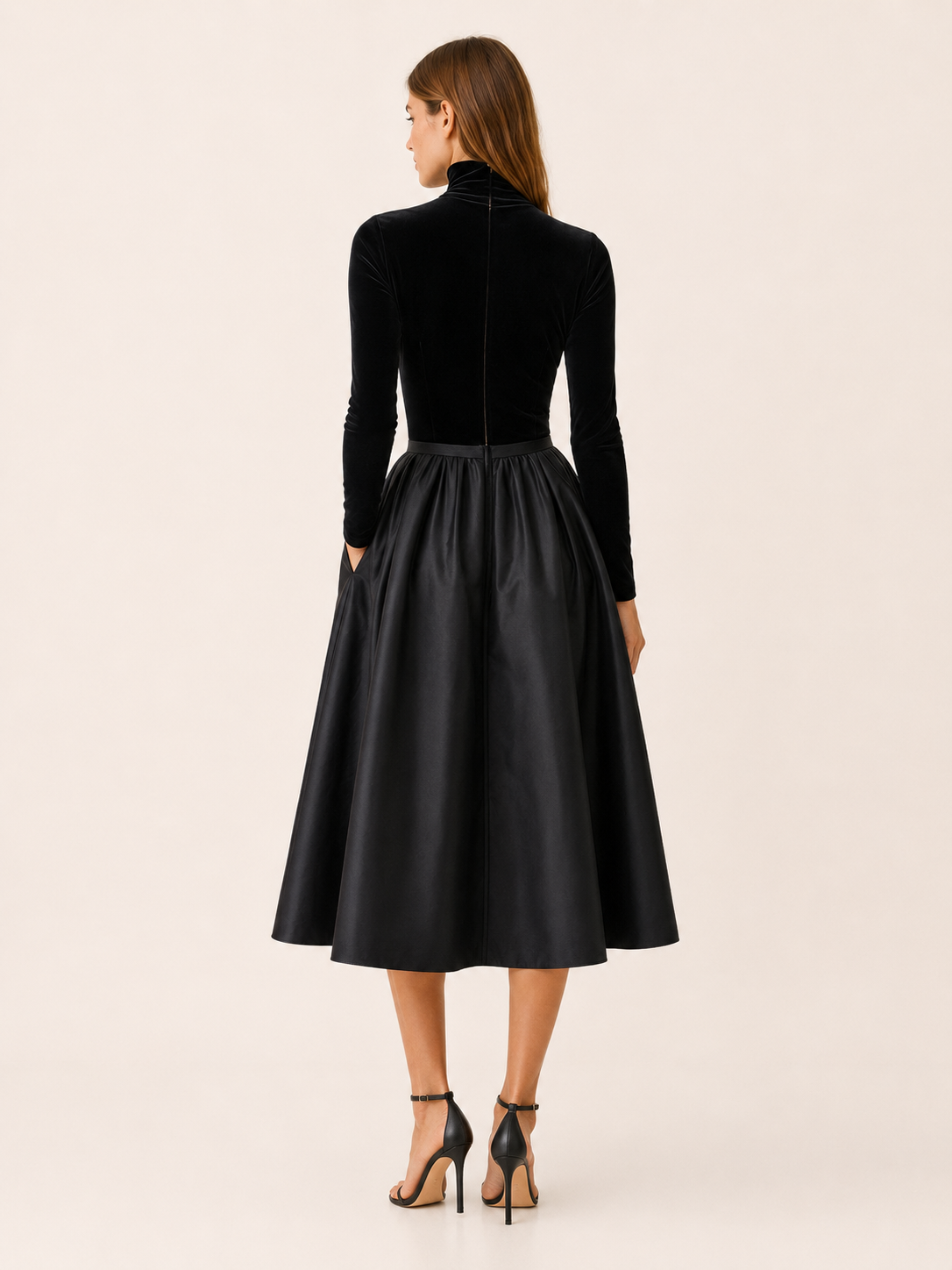 Annelise | Midi Dress with Satin Skirt
