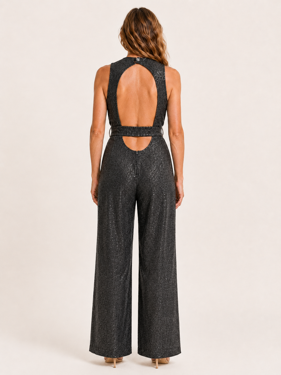 Asteria | Women's Sequin Wide Leg Cocktail Jumpsuit