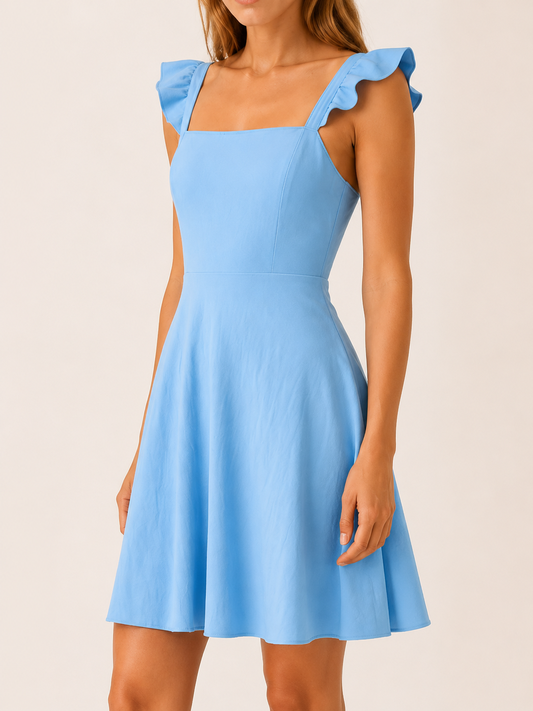 Auden | Fit and Flare Mini Dress with Ruffle Straps