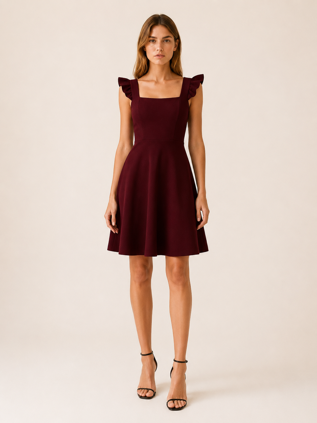 Auden | Fit and Flare Mini Dress with Ruffle Straps