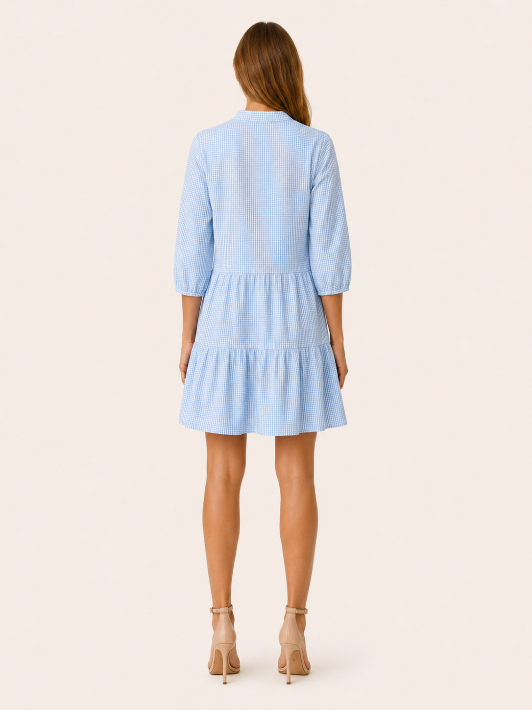 Audrey | Checked Midi Dress with Relaxed Fit Flowing Silhouette