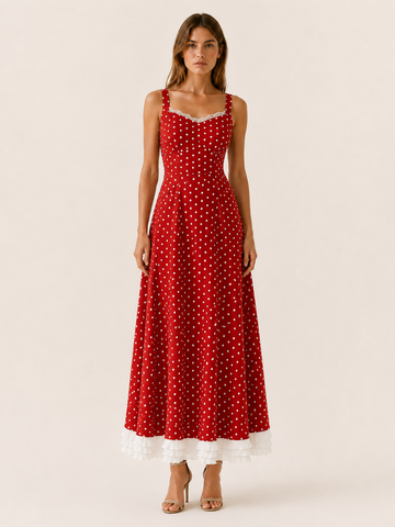 Aurette | Chiffon Maxi Dress with Patchwork Detail Sundress