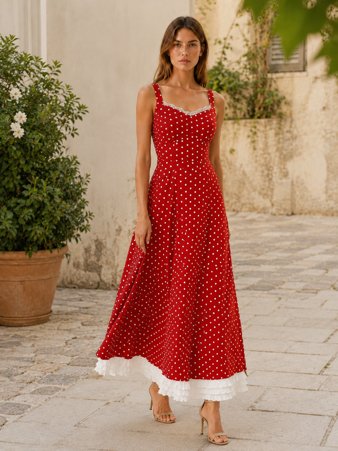 Aurette | Chiffon Maxi Dress with Patchwork Detail Sundress