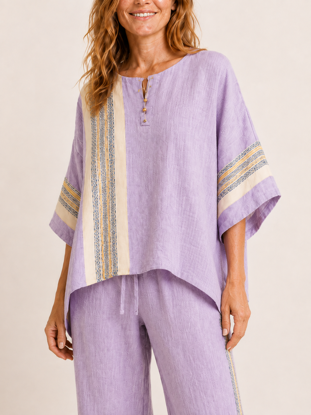 Aurora | Women's Striped Wide Leg Pants Two Piece Set