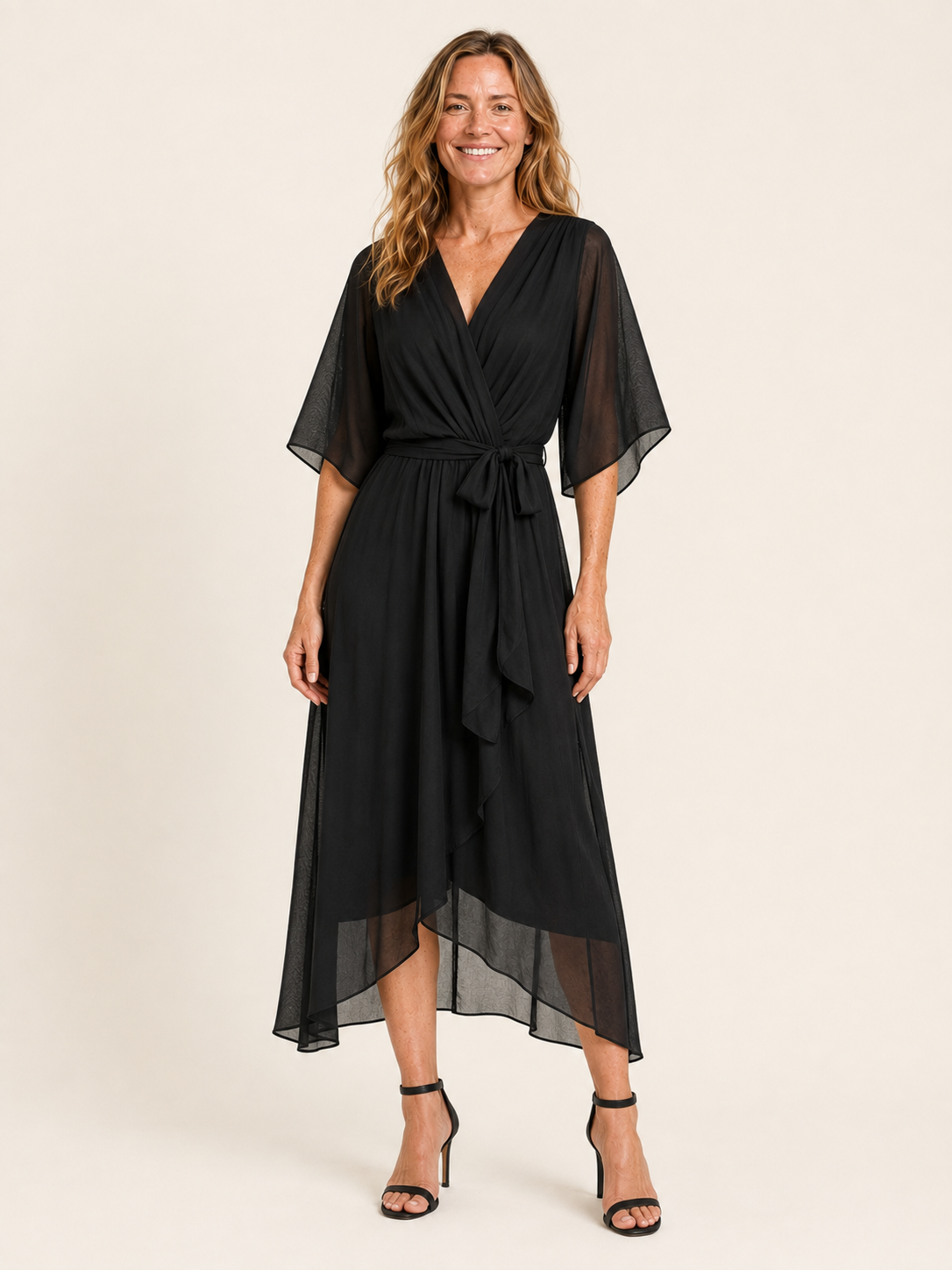 Ava | Women's Wrap Tie Waist Wedding Guest Maxi Dress