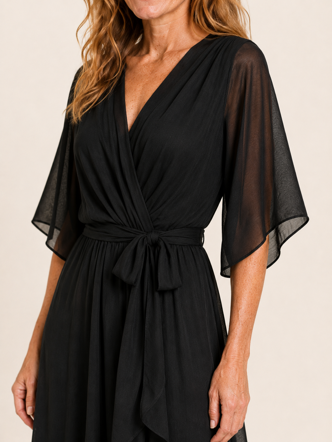 Ava | Women's Wrap Tie Waist Wedding Guest Maxi Dress