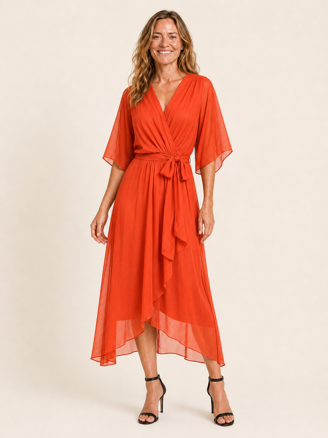 Ava | Women's Wrap Tie Waist Wedding Guest Maxi Dress