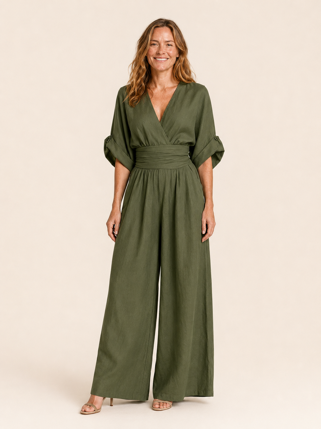 Averna | Women’s Wide-Leg Jumpsuit with V-Neckline