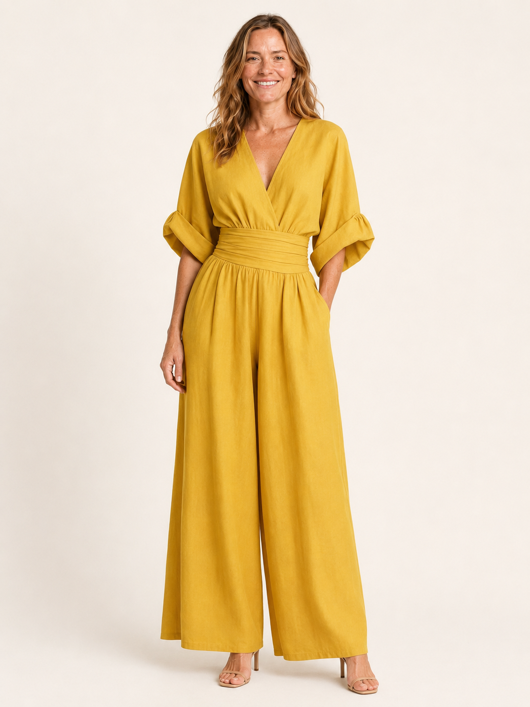 Averna | Women’s Wide-Leg Jumpsuit with V-Neckline