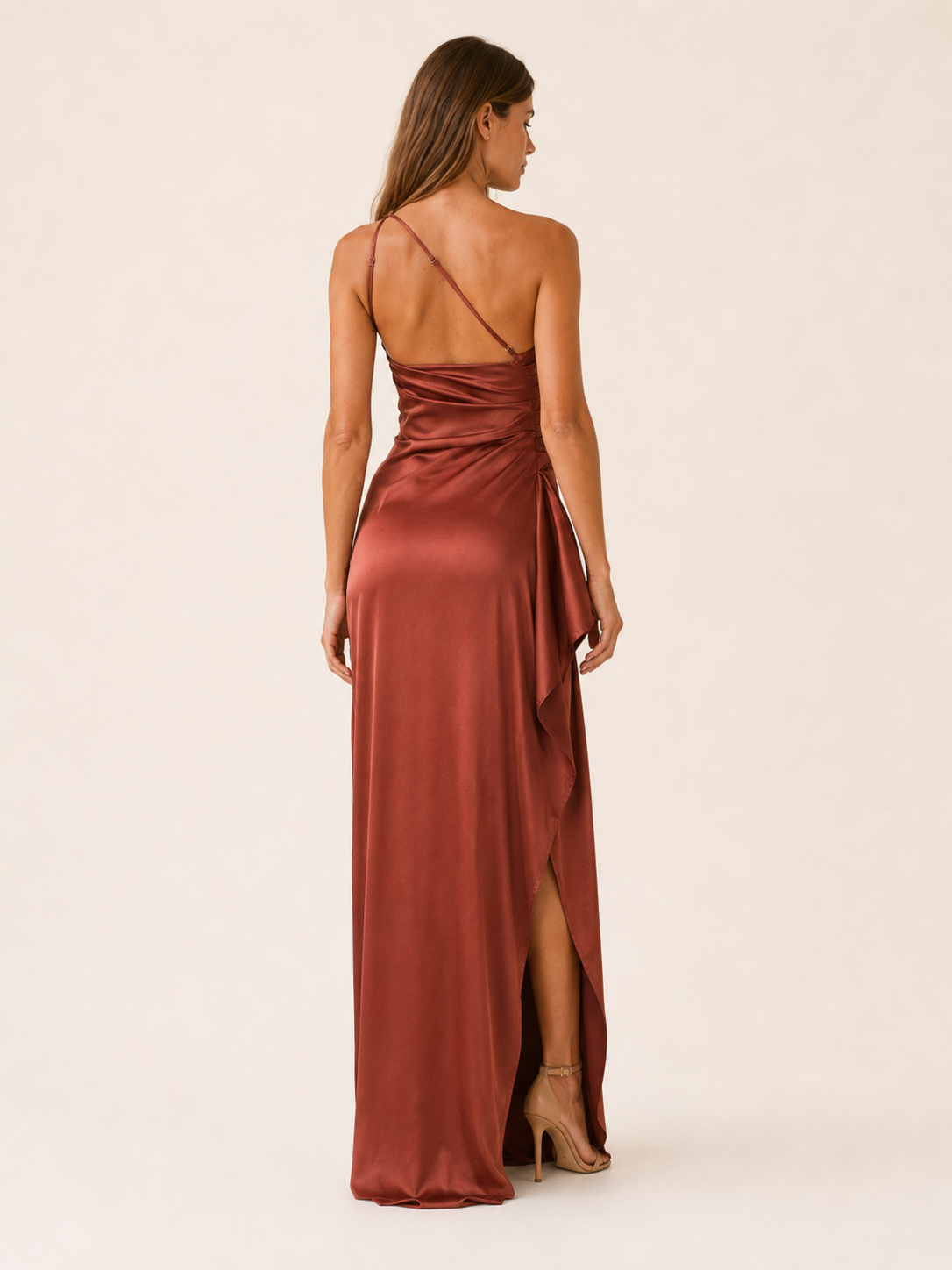 Avessa | Asymmetric Evening Maxi Dress with High Split