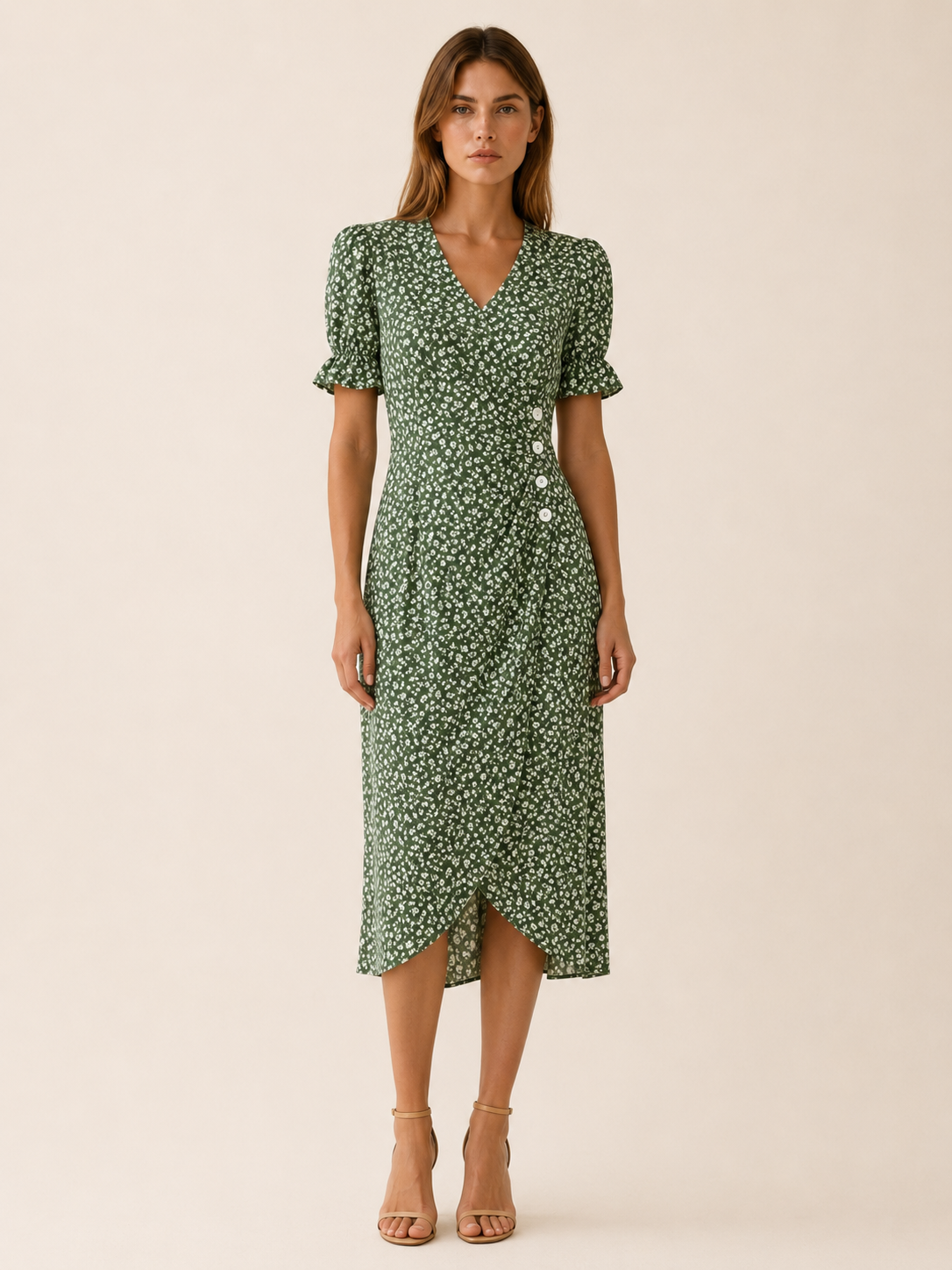 Aviana | Midi Dress with Wrap Front