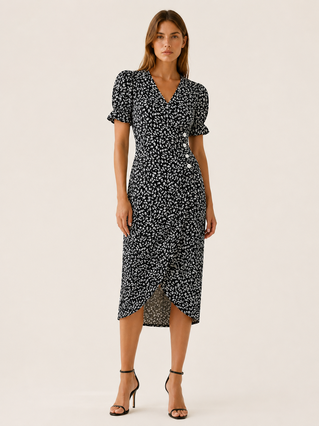 Aviana | Midi Dress with Wrap Front