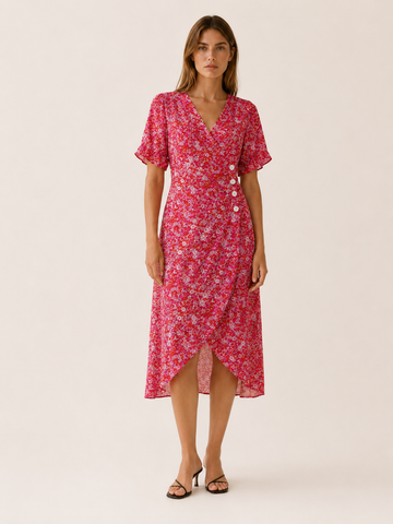 Aviana | Midi Dress with Wrap Front