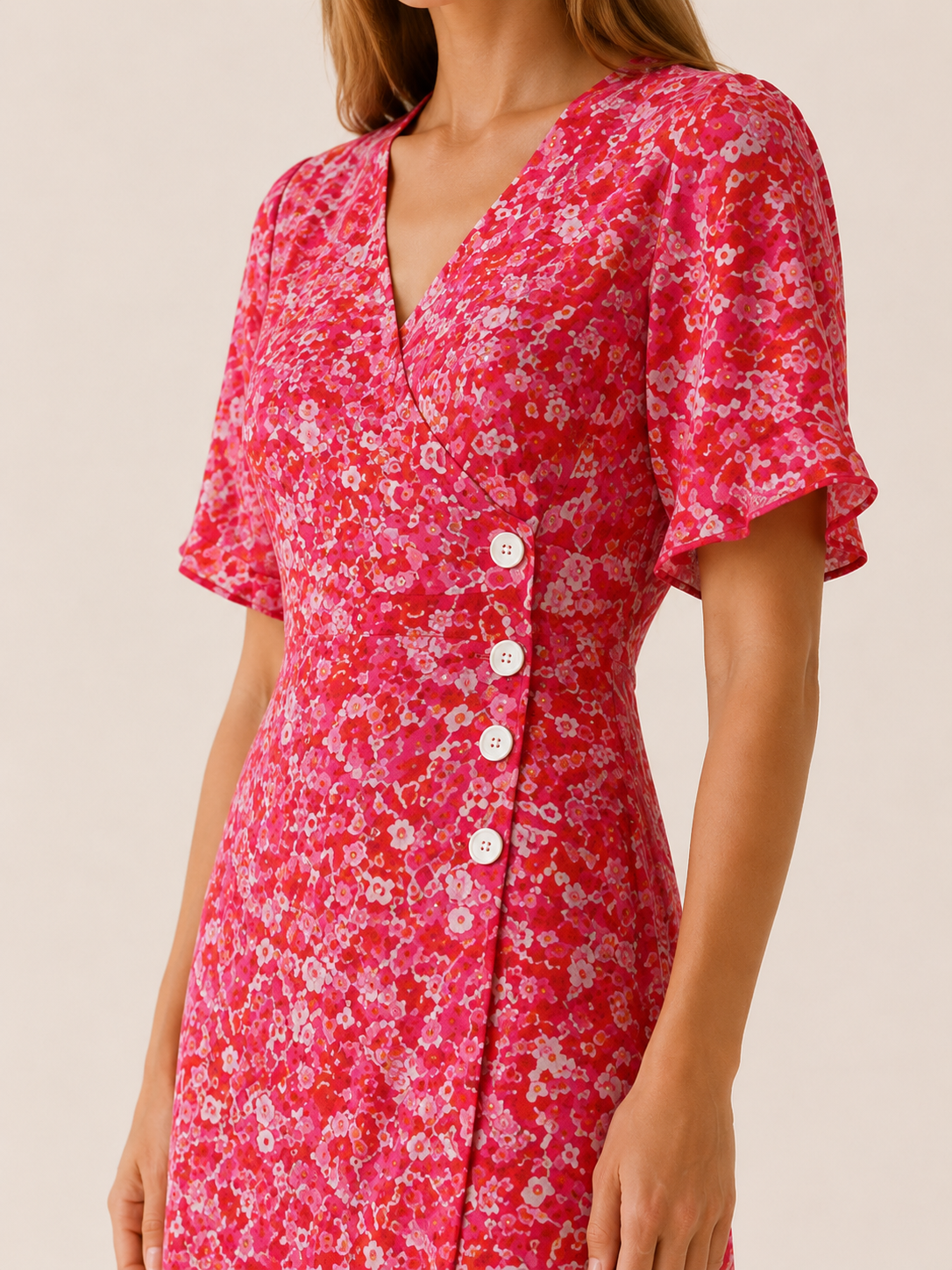 Aviana | Midi Dress with Wrap Front