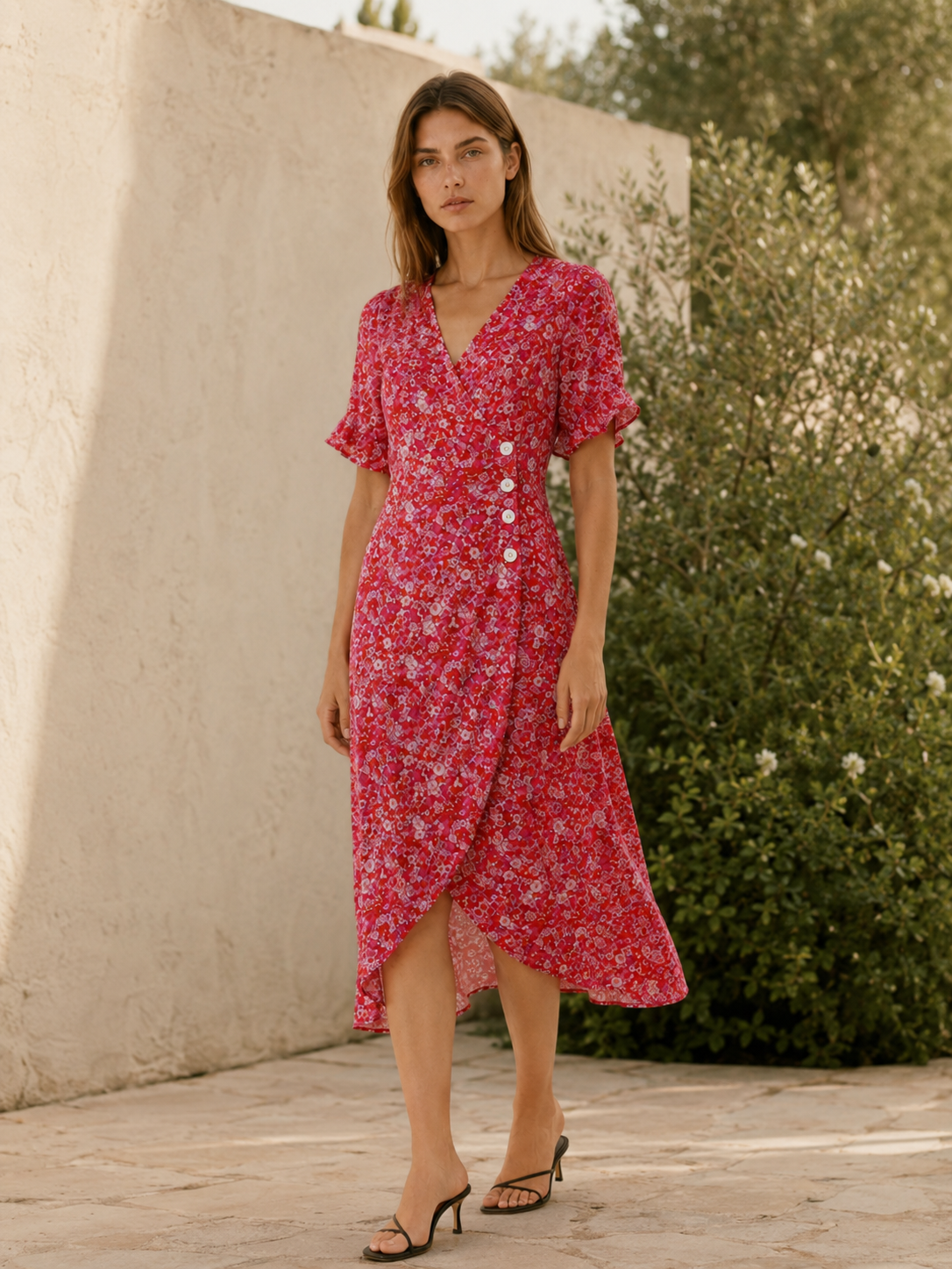 Aviana | Midi Dress with Wrap Front