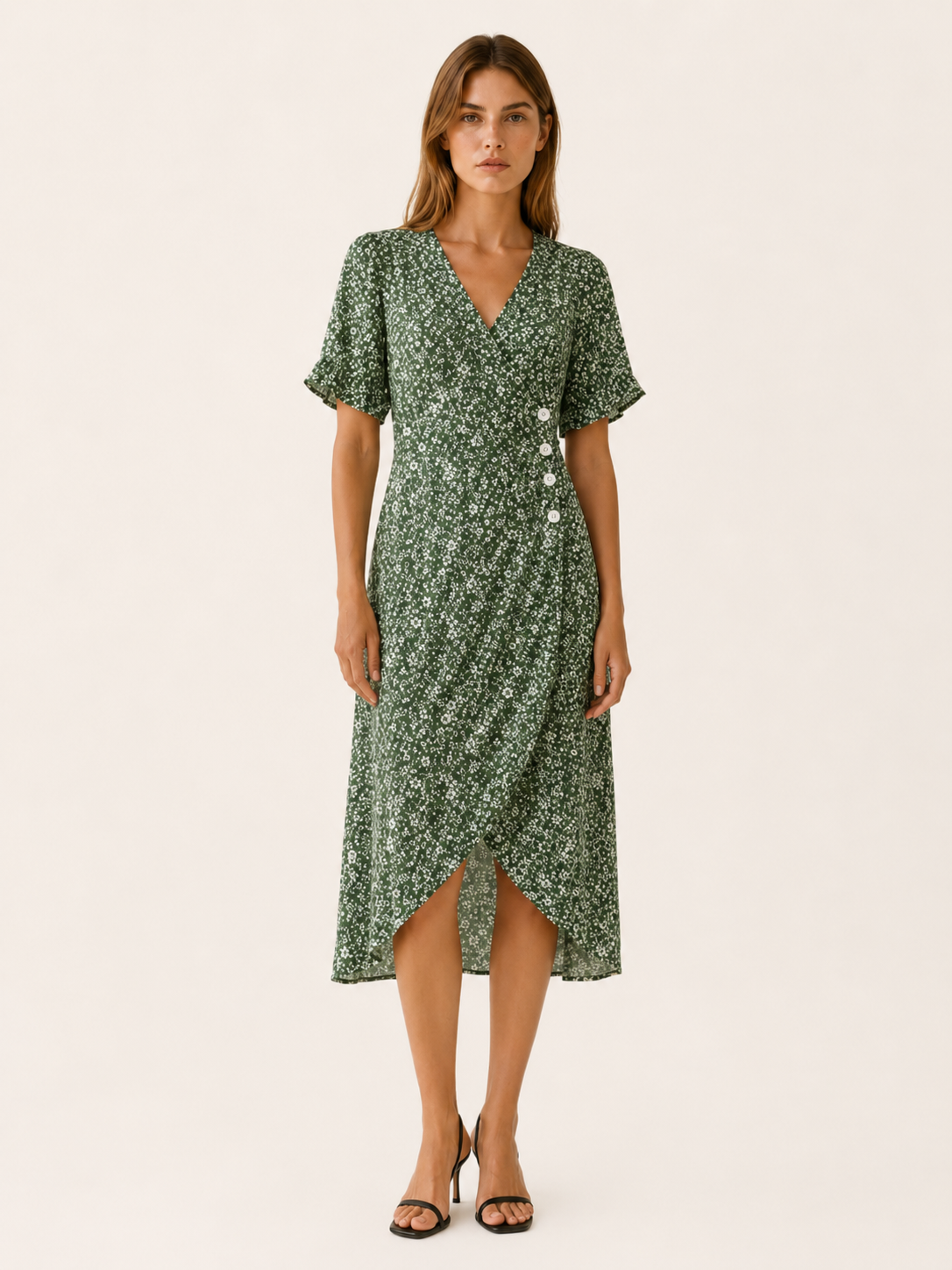 Aviana | Midi Dress with Wrap Front