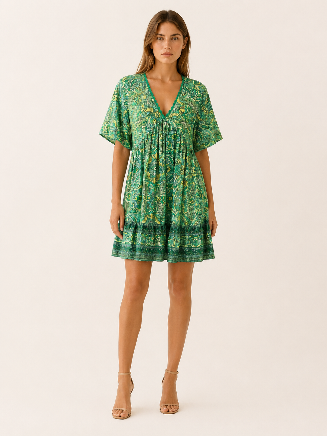 Avonlea | Summer Boho Mini Dress with Paisley Print
