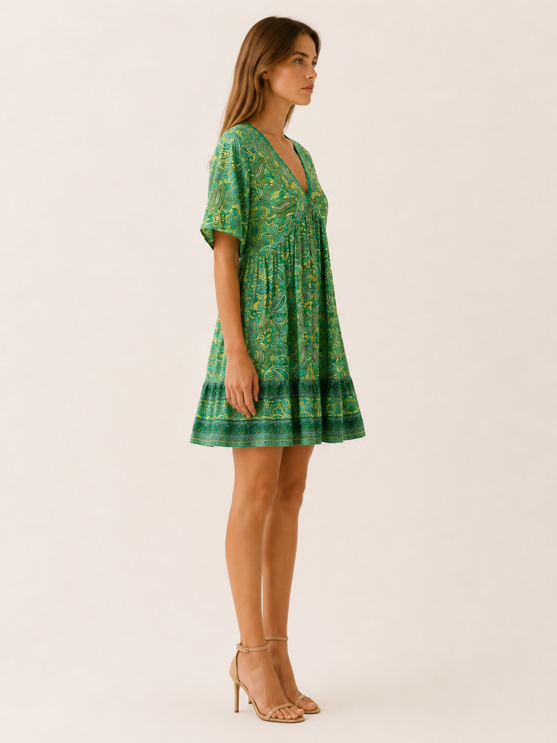 Avonlea | Summer Boho Mini Dress with Paisley Print