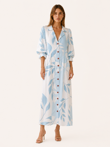 Avrienne | Boho Maxi Dress with Printed Detail