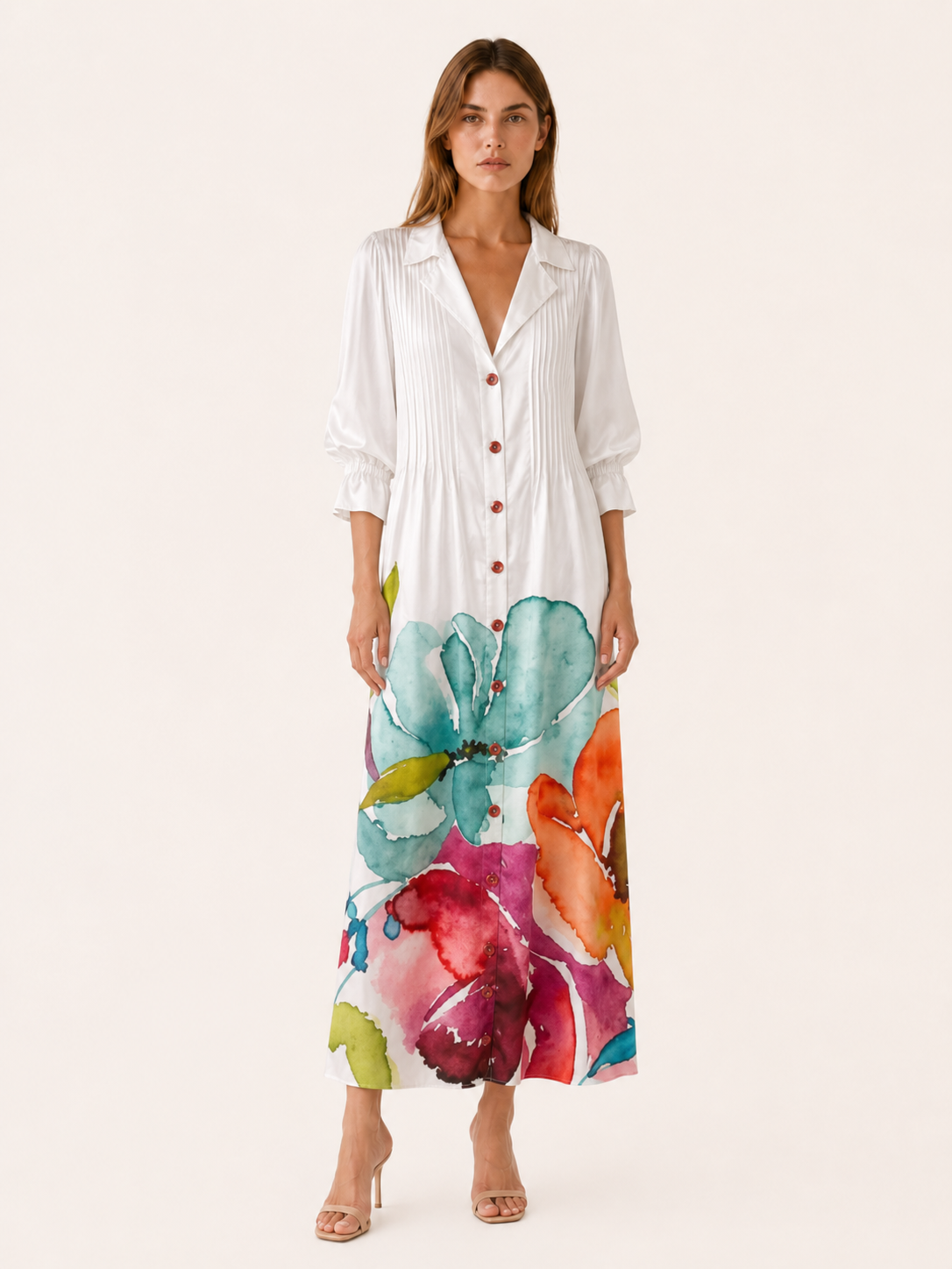 Avrienne | Boho Maxi Dress with Printed Detail