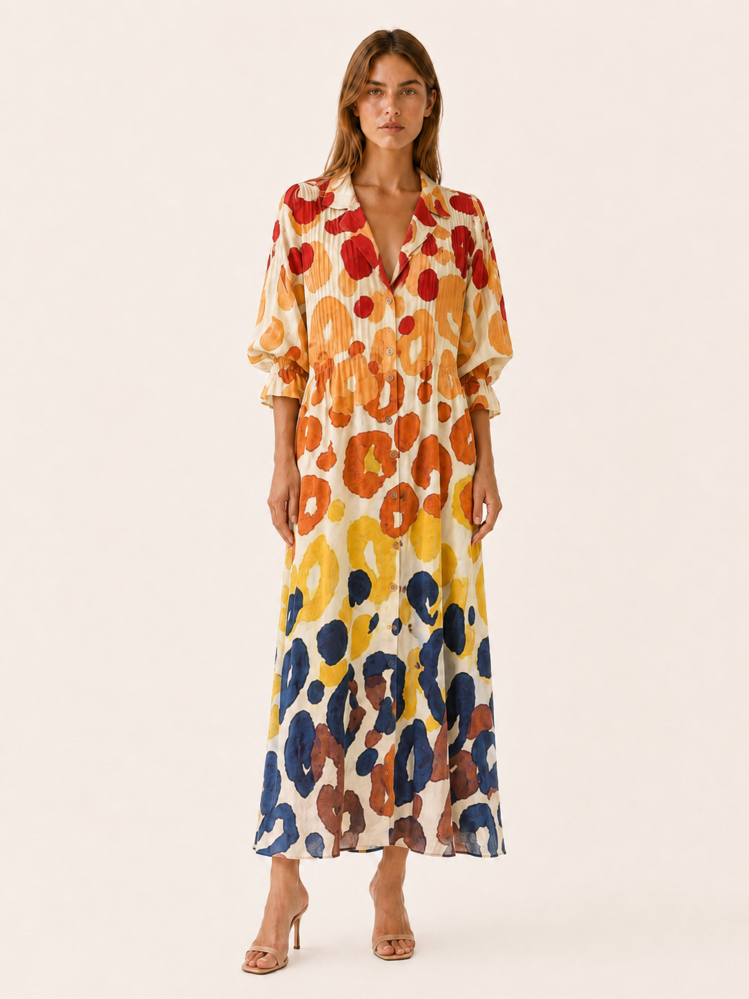 Avrienne | Boho Maxi Dress with Printed Detail