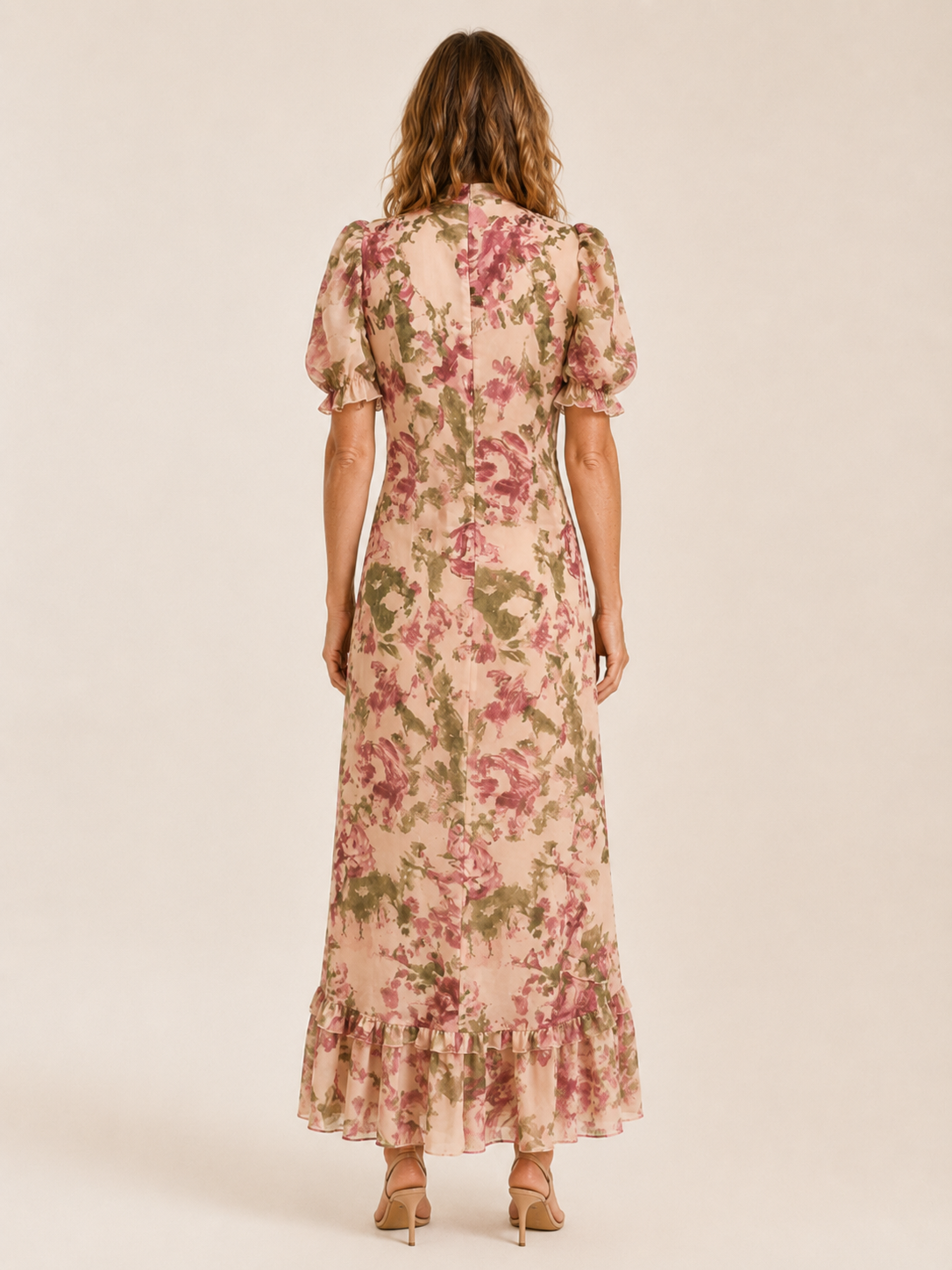 Beatrice | Women's Floral Puff Sleeve Wedding Guest Maxi Dress