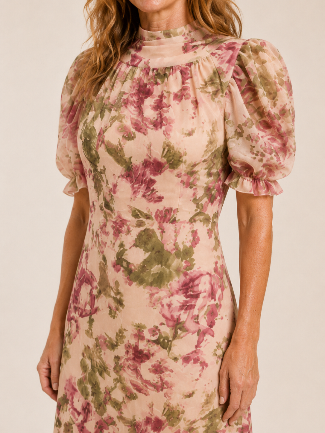 Beatrice | Women's Floral Puff Sleeve Wedding Guest Maxi Dress