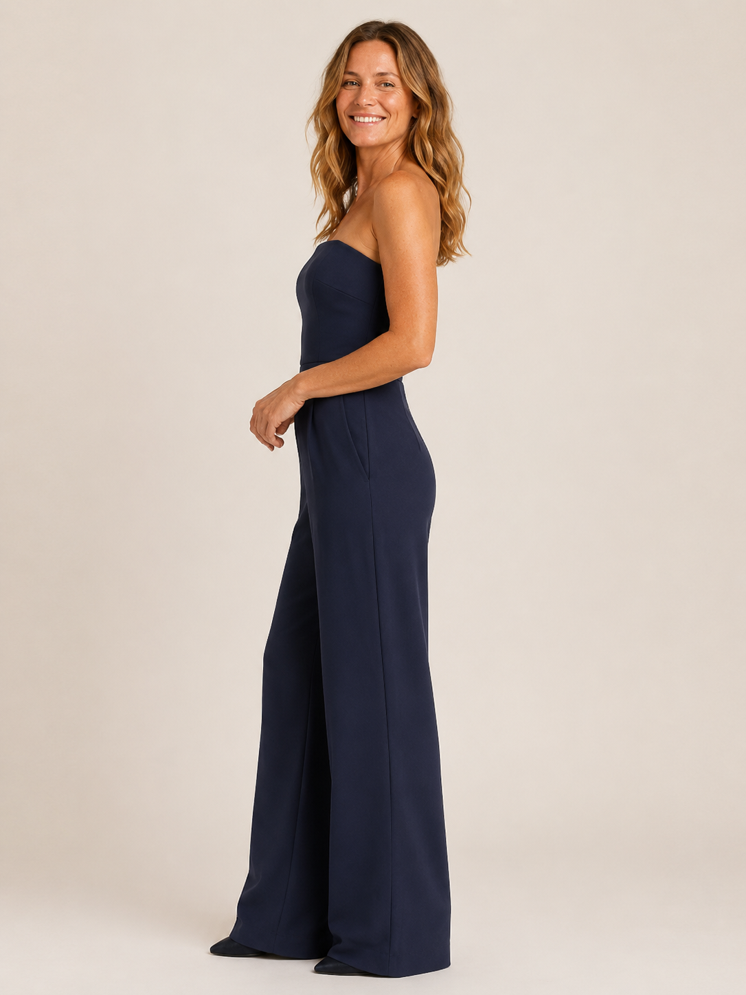Billie | Women's Strapless Wide Leg Cocktail Jumpsuit