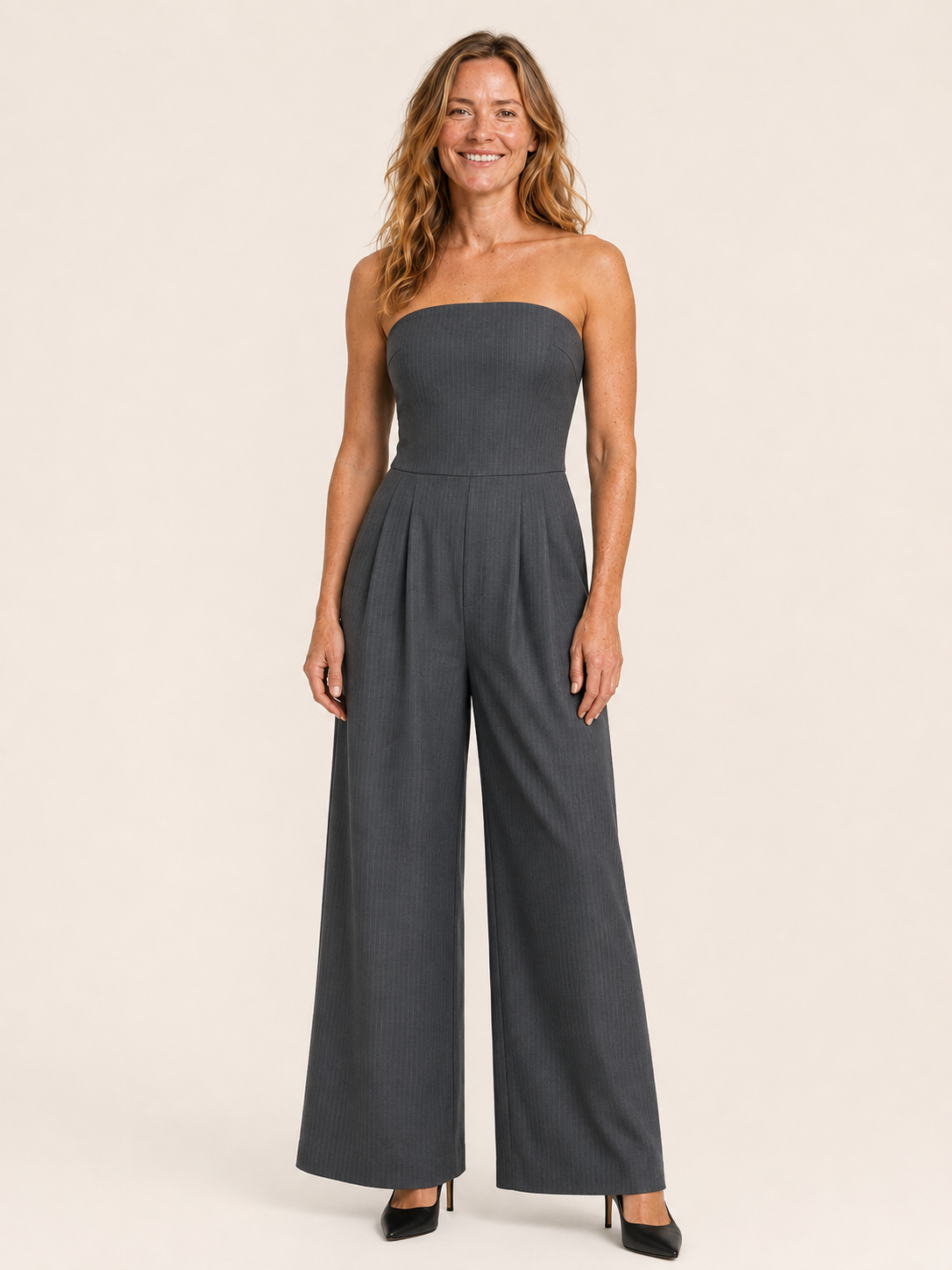 Billie | Women's Strapless Wide Leg Cocktail Jumpsuit