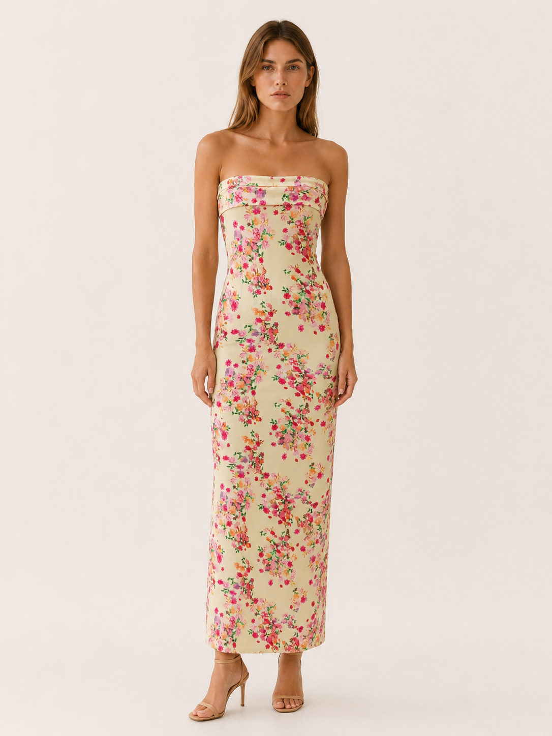 Brenley | Summer Maxi Dress with Strapless Neckline
