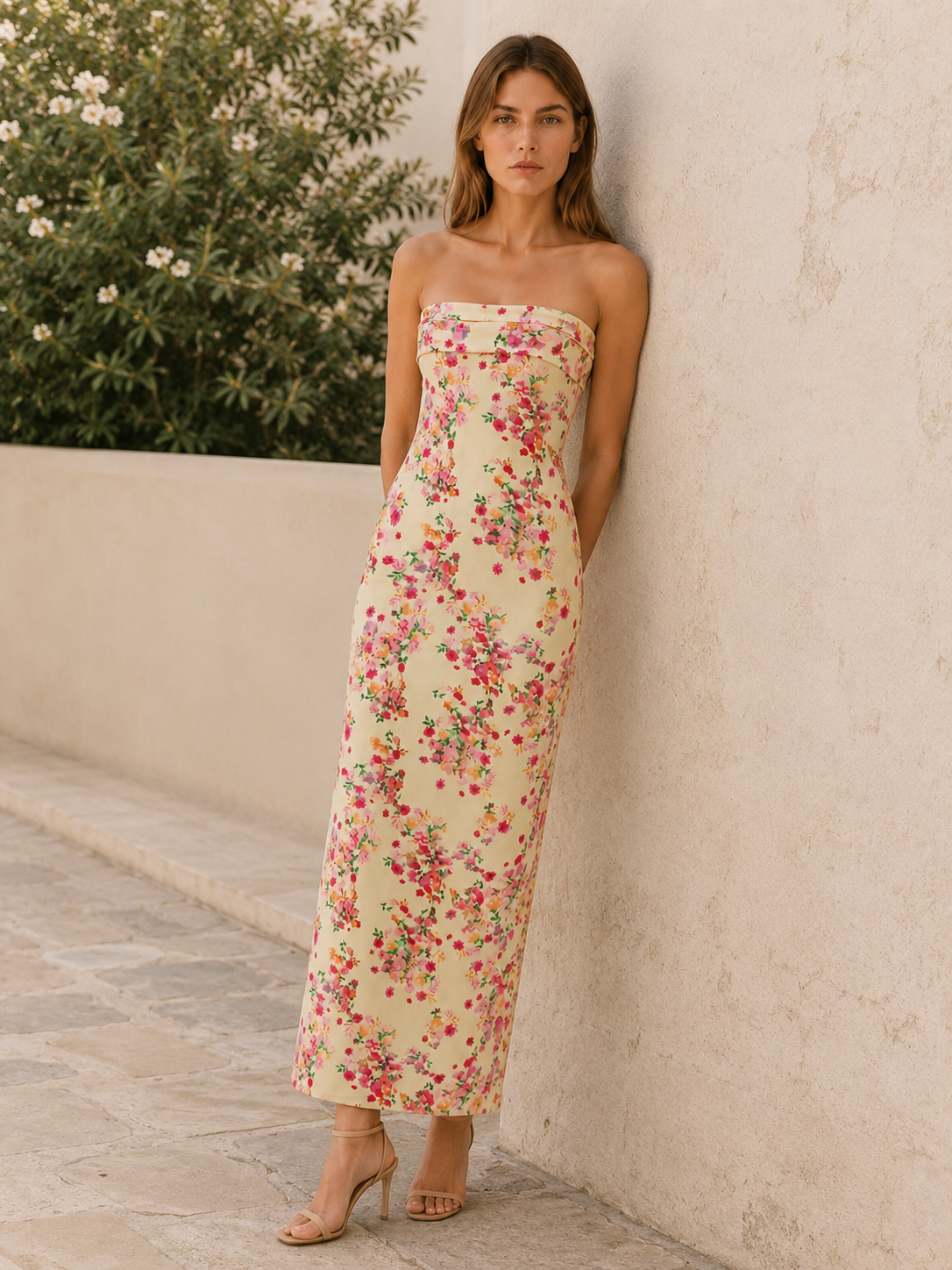 Brenley | Summer Maxi Dress with Strapless Neckline