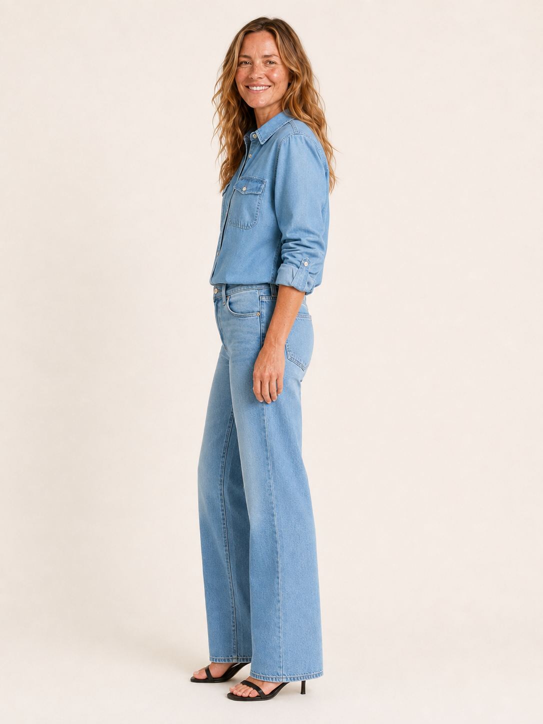 Brielle | Women's Relaxed Denim Button Front Shirt