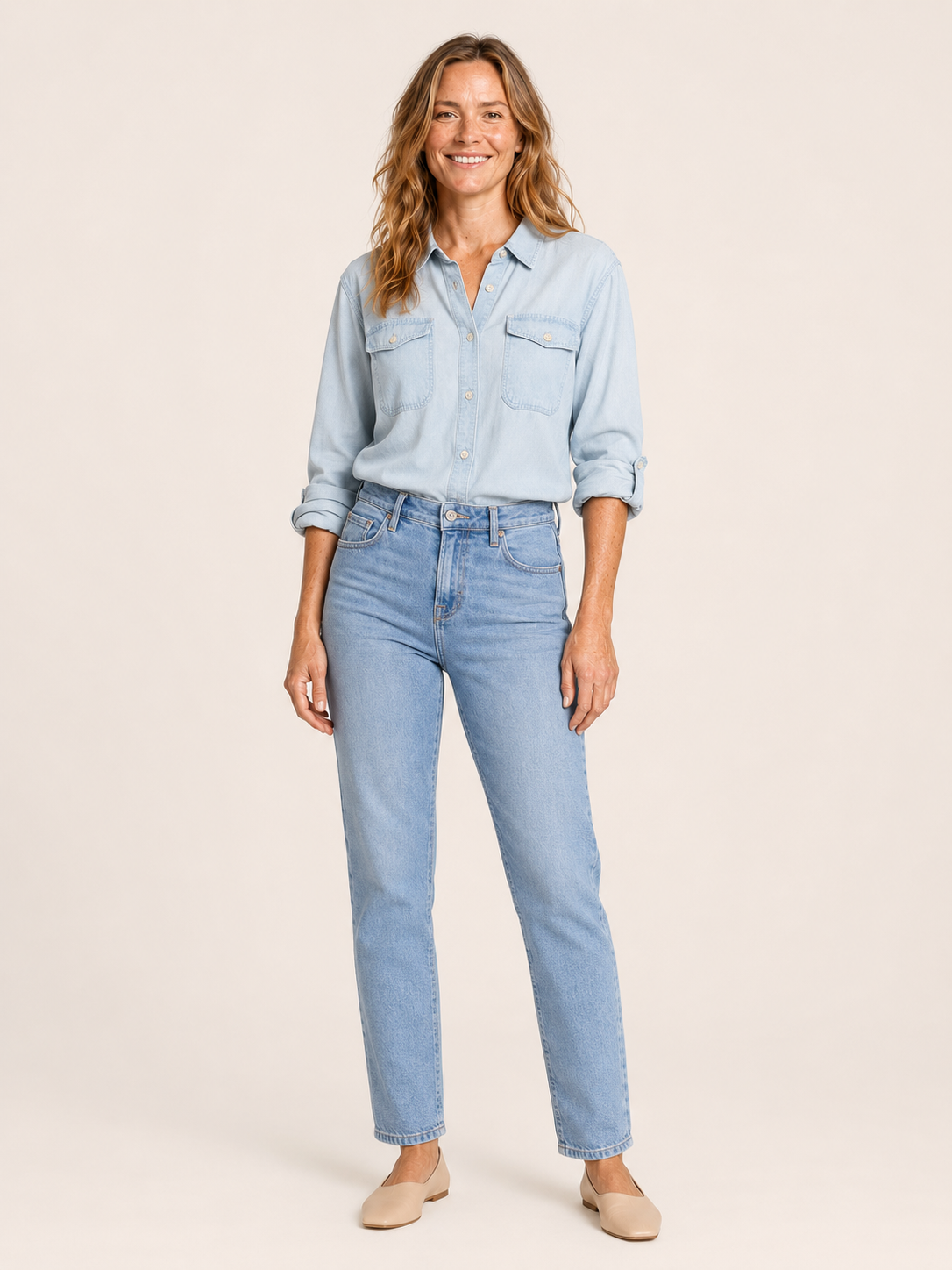 Brielle | Women's Relaxed Denim Button Front Shirt