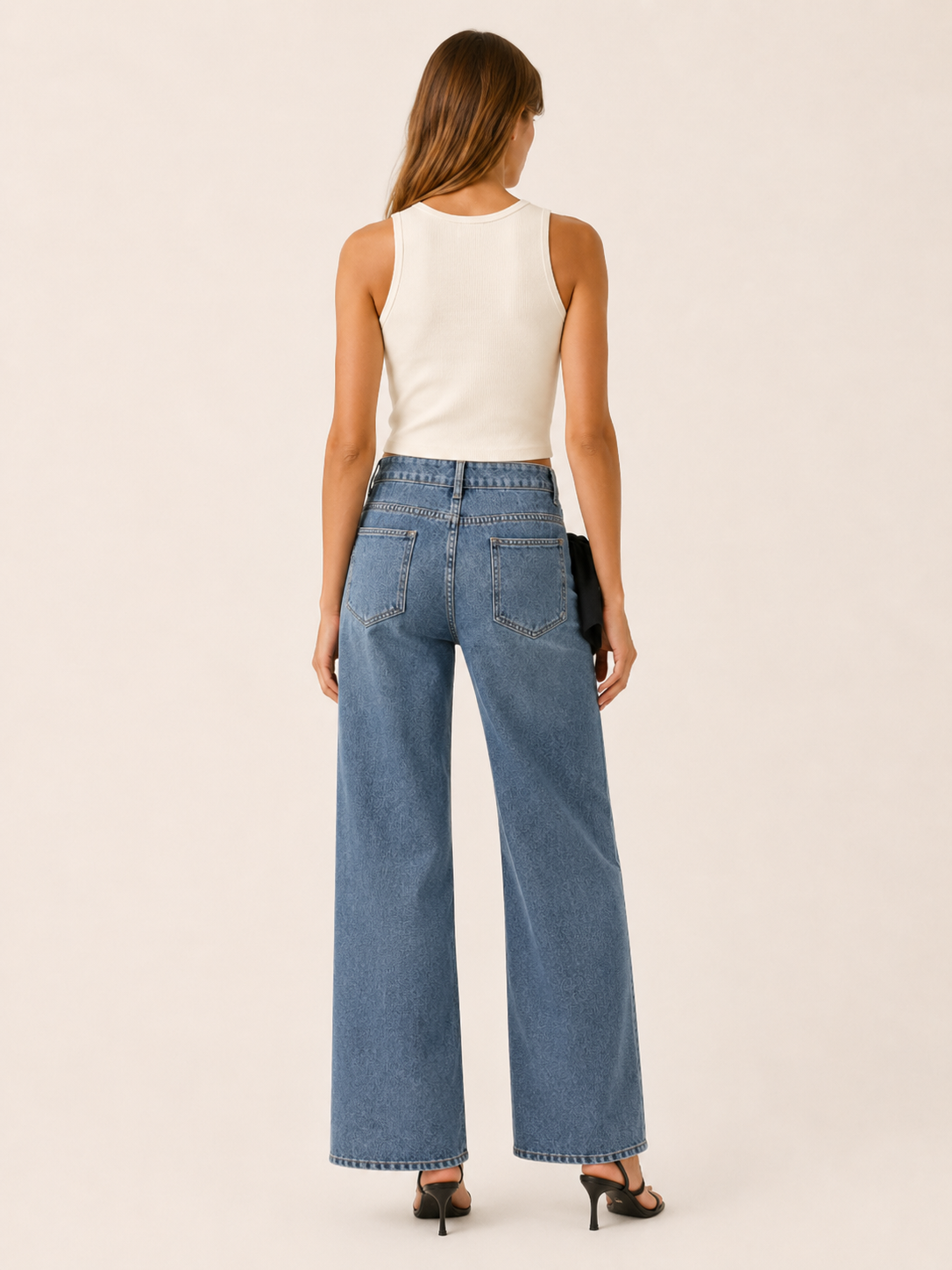 Brigitte | Women's High Waisted Wide Leg Jeans