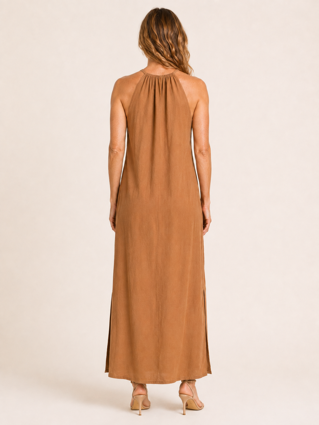 Brisa | Women's Halter Neck Gathered Summer Maxi Dress